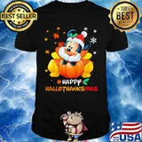 Minie mouse happy hallothanksmas halloween thanksgiving christmas shirt