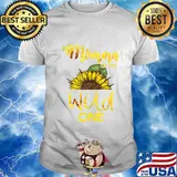 Momma Of The Wild One-1St Birthday Sunflower Outfit T-Shirt