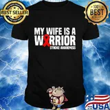My Wife is a Warrior Red Ribbon Stroke Awareness T-Shirt