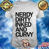 Nerdy dirty inked and curvy white shirt