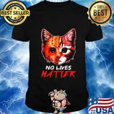 No Lives Matter Cat Face Halloween Shirt