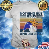 Nothing but jesus and jiu jitsu vintage retro shirt