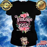 October 1955 Birthday Gift 65th Flowers Limited Edition T-Shirt Ladies tee