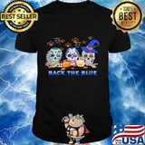 Official back the blue skull pumpkin halloween shirt