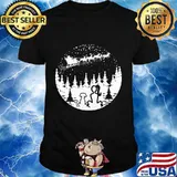 Official dog and girl santa claus and reindeer christmas shirt
