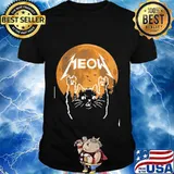 Official meow moon cat halloween shirt