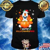 Olaf happy hallothanksmas halloween thanksgiving christmas shirt