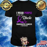 Pancreatic Cancer I Wear Purple For My Uncle Family Support T-Shirt