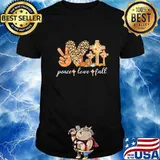 Peace love fall god leopard flowers shirt