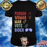 Person Woman Man Vote Biden Vintage Retro Style T-Shirt