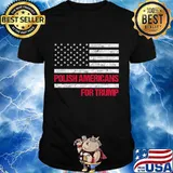 Polish Americans For Trump 2020 With American Flag T-Shirt
