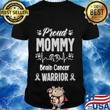 proud Mommy Brain cancer warrior awareness ribbon Grey T-Shirt