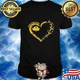 Proud to be a nurse heart sunflowers shirt