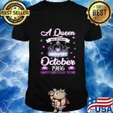 Queens Are Born In October 1986 T Shirt 34th Birthday Gift T-Shirt