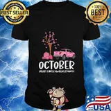 Ribbon Tree Truck October Breast Cancer Awareness Month Gift T-Shirt