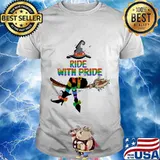 Ride with pride witch lgbt halloween shirt
