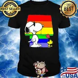 Snoopy and woodstock home lgbt rainbow shirt