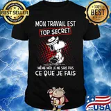 Snoopy mon travail est top secret meme moi je ne sais pas ce que je fais shirt