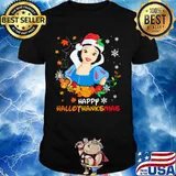 Snow white happy hallothanksmas halloween thanksgiving christmas shirt