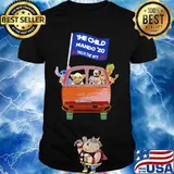 Star wars characters riding car the child mando 2020 this is the way shirt