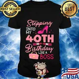 Stepping Into My 40th Birthday Like A Boss Happy 40 Years Premium T-Shirt
