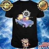 Supernatural characters chibi riding car what the shirt