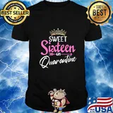 Sweet 16 in Quarantine Gifts Funny 16th Birthday Quarantine T-Shirt
