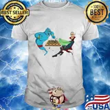 The magic lamp and old man witch playing chess cartoon character shirt
