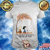 The peanuts it's the most wonderful time of the year leaves tree shirt