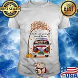 The peanuts riding peace bus it's the most wonderful time of the year leaves tree shirt