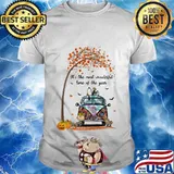 The peanuts riding peace bus sunflower bus it's the most wonderful time of the year leaves tree shirt