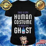 This Is My Human Costume Im Really A Ghost Halloween T-Shirt