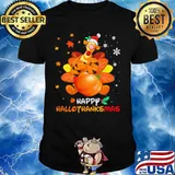 Tigger happy hallothanksmas halloween thanksgiving christmas shirt