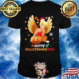 Tinkerbell happy hallothanksmas halloween thanksgiving christmas shirt