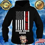 Trump 2020 Hiding from Biden shirt USA Flag Anti Joe Biden T-Shirt Hoodie