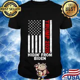 Trump 2020 Hiding from Biden shirt USA Flag Anti Joe Biden T-Shirt
