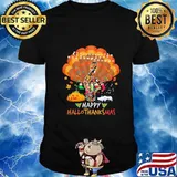 Turkey music happy hallothanksmas halloween thanksgiving christmas shirt