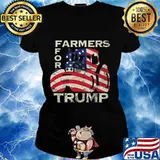 US Republican USA Patriot Farmers for Trump Election T-Shirt Ladies tee