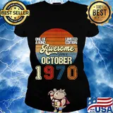 Vintage October 1970 50 Years Old 50th Birthday Gifts T-Shirt Ladies tee