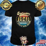 Vintage Retro September 1943 77th Birthday Gift 77 Years Old T-Shirt