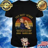 Vintage This Nasty Woman Vote Biden Harris 2020 Anti Trump T-Shirt
