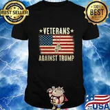 Vintage Veterans Against Trump American Flag T-Shirt