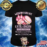 Weekend forecast paw cats and rugby with no chance of house cleaning or cooking flowers shirt