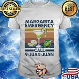 Whiskey margarita emergency call 9-juan-juan lemon vintage retro shirt
