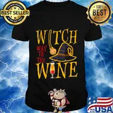 Witch Way To The Wine Halloween Wine Lover Funny T-Shirt