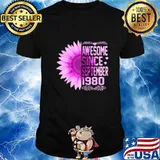Womens Awesome Since September 1980 40th Bday Gift 40 Years Old T-Shirt