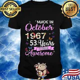 Womens Made In October 1967 53 Years Old 53rd Birthday Gift T-Shirt