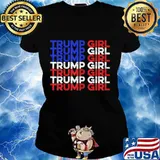 Womens Vote Pro Trump I US Flag Womens Trump Girl T-Shirt Ladies tee