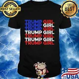 Womens Vote Pro Trump I US Flag Womens Trump Girl T-Shirt