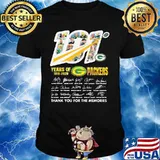 101 years of 1919 2020 green bay packers thank for the memories signatures shirt